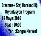 Erasmus Staj Hareketliliği Oryantasyon Eğitimi