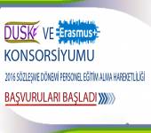 DUSK ERASMUS+ KONSORSİYUMU 2016 SÖZLEŞME DÖNEMİ PERSONEL EĞİTİM ALMA HAREKETLİLİĞİ BAŞVURULARI BAŞLADI