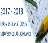 2017 - 2018 Bahar Dönemi Erasmus+ Sınav Sonucu Açıklandı