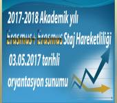 2017-2018 Akademik yılı Erasmus+ Erasmus Staj Hareketliliği 03.05.2017 tarihli oryantasyon sunumu