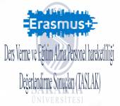 Erasmus+ Ders Verme ve Eğitim Alma Personel hareketliliği Değerlendirme Sonuçları (TASLAK)