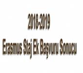 2018-2019 Erasmus Staj Ek Başvuru Sonucu