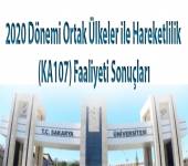 2020 Dönemi Ortak Ülkeler ile Hareketlilik (KA107) Faaliyeti Sonuçları