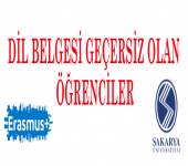 DİL BELGESİ GEÇERSİZ OLAN ÖĞRENCİLER