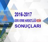 2016-2017 DERS VERME HAREKETLİLİĞİ KESİN SONUÇLARI